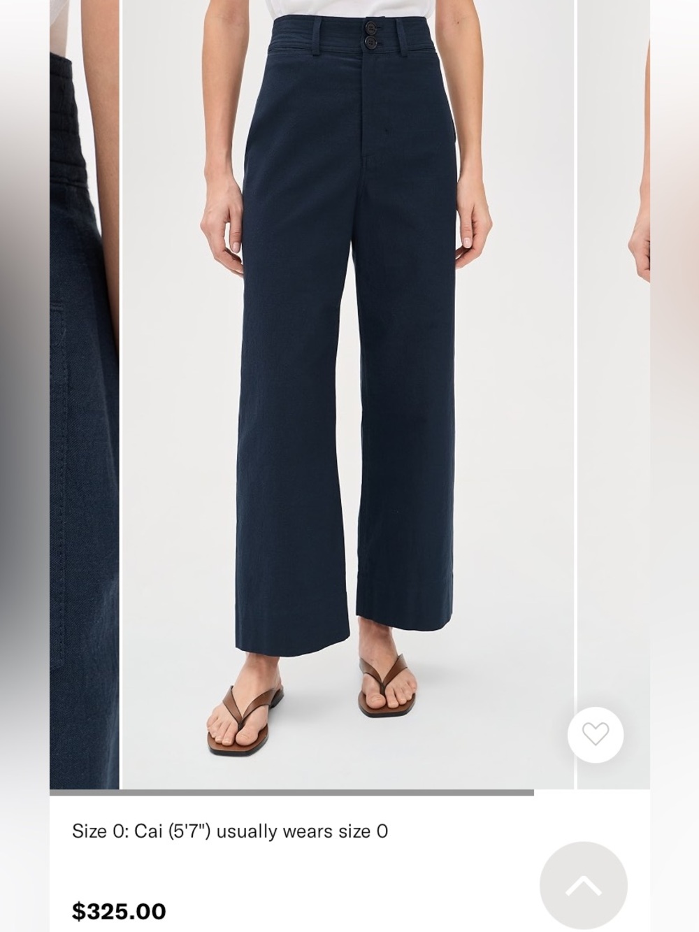 Apiece Apart Navy Wide-Leg 100% Cotton Pants